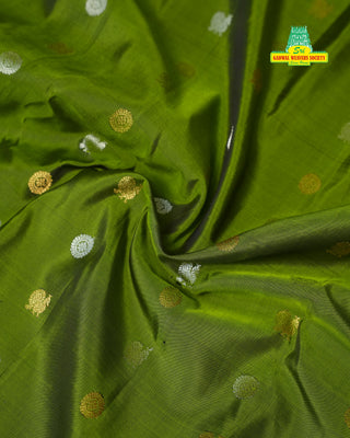 GADWAL PURE SILK GAP BORDER BUTTA HANDLOOM SAREE
