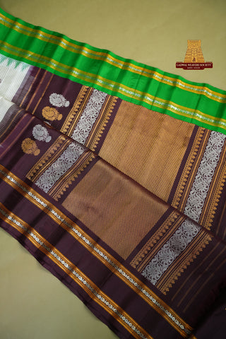 GADWAL PURE SILK GINGHAM CHECKS WITH GANGA JAMUNA SAREE