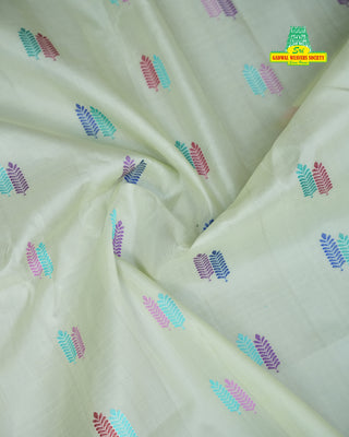 GADWAL PURE SILK THREAD BORDER MEENA BUTTA HANDLOOM SAREE