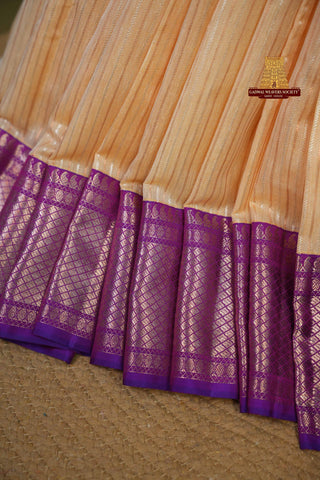 EXCLUSIVE KANCHI KORA SILK SAREE WITH GANGA-JAMUNA BORDER