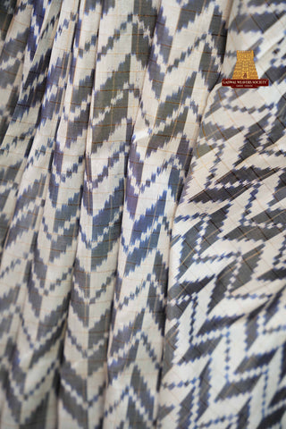 POCHAMPALLY PURE SILK HANDLOOM SAREE WITH GANGA JAMUNA BORDER