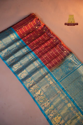 GADWAL PURE SILK CHECKS HANDLOOM SAREE