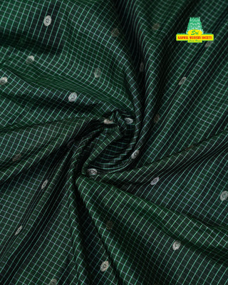 GADWAL PURE SILK SILVER ZARI GAP BORDER SAREE