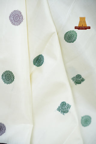 TRADITIONAL KANCHI PURE SILK HANDLOOM SAREE WITH KUTTU BORDER