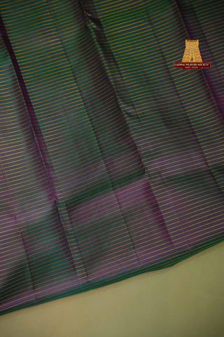 KANCHIPURAM PURE SILK HANDLOOM GAP BORDER SAREE