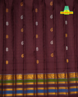 GADWAL PURE SILK GAP BORDER CHECKS BUTTA SAREE