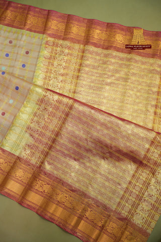 EXCLUSIVE GADWAL PURE SILK TISSUE BORDER SAREE