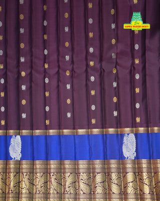 GADWAL PURE SILK GAP BORDER BUTTA HANDLOOM SAREE