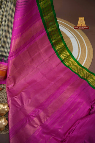 UNIQUE GADWAL HANDLOOM GINGHAM CHECKS WITH GANGA JAMUNA BORDER