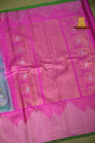 GADWAL PURE SILK TEMPLE TURNING BORDER SAREE