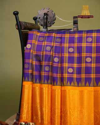 GADWAL PURE SILK CHECKS HANDLOOM SAREE