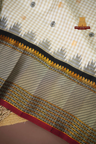 GADWAL PURE SILK GINGHAM CHECKS HANDLOOM SAREE