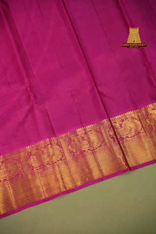 KANCHIPURAM PURE SILK HANDLOOM SAREE WITH KUTTU BORDER