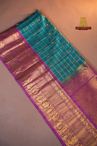GADWAL PURE SILK CHECKS HANDLOOM SAREE