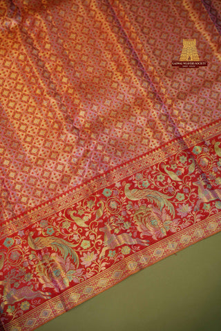 KANCHIPURAM PURE SILK HANDLOOM MEENAKARI BROCADE SAREE