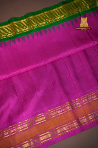 UNIQUE GADWAL HANDLOOM GINGHAM CHECKS WITH GANGA JAMUNA BORDER