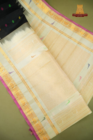 GADWAL PURE SILK GAP BORDER HANDLOOM SAREE