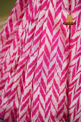 POCHAMPALLY PURE SILK HANDLOOM SAREE WITH GANGA JAMUNA BORDER