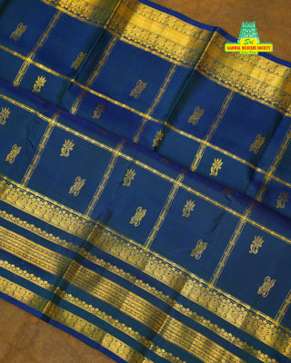 KANCHIPURAM PURE SILK CHECKS BUTTA SAREE