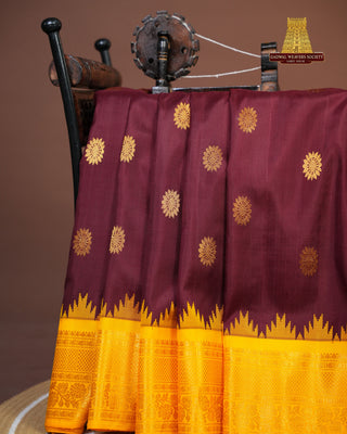 GADWAL PURE SILK GANGA JAMUNA BORDER SAREE