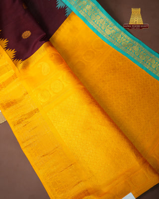 GADWAL PURE SILK GANGA JAMUNA BORDER SAREE