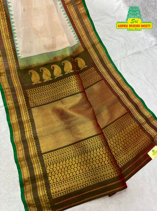 GADWAL PURE COTTON SILK (SICO) SAREES WITH KUTTU BORDER