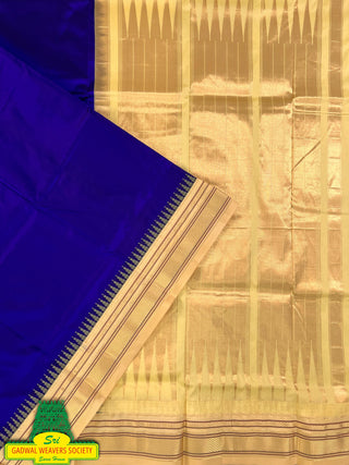 Narayanpet Pure Silk Saree with temple border