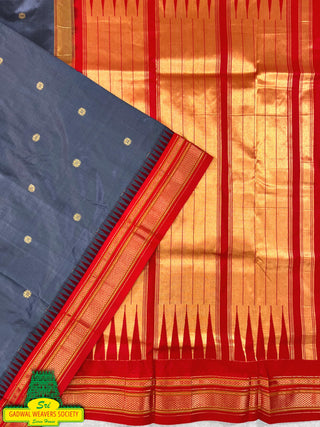 Narayanpet Pure Silk Saree with temple border