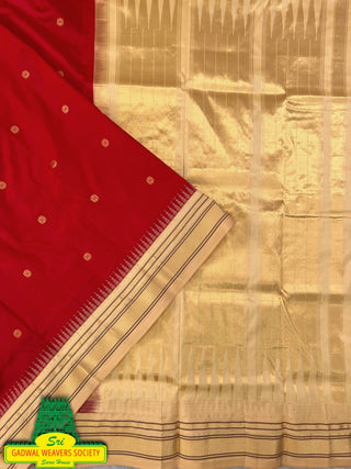 Narayanpet Pure Silk Saree with temple border