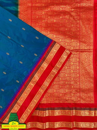 Narayanpet Pure Silk Saree with temple border