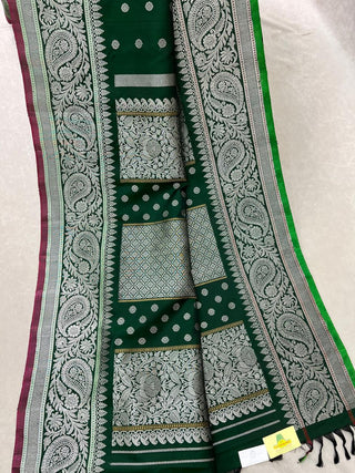 GADWAL PURE SILK HANDLOOM SAREE WITH MAHARANI TURNING BORDER