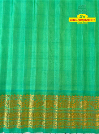 GADWAL PURE SILK HANDLOOM SAREE WITH GANGA JAMUNA BORDER