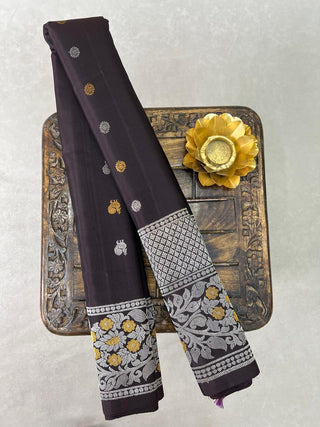 GADWAL PURE SILK HANDLOOM SAREE WITH MAHARANI TURNING BORDER