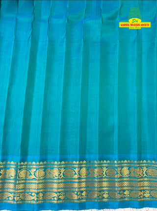 GADWAL PURE SILK HANDLOOM SAREE WITH GANGA JAMUNA BORDER