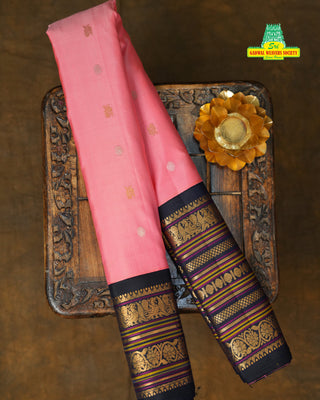 GADWAL PURE SILK MULTICOLOR BORDER HANDLOOM SAREE