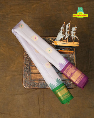 GADWAL PURE SILK HANDLOOM SAREE WITH GANGA JAMUNA BORDER