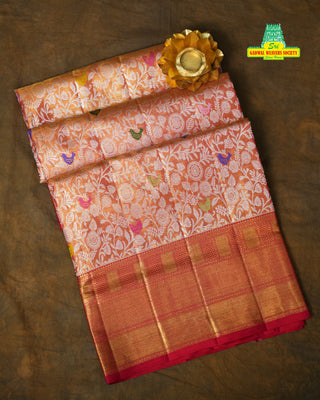 EXCLUSIVE KANCHIPURAM PURE SILK TISSUE BROCADE SAREE