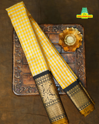 GADWAL PURE SILK GINGHAM CHECKS SAREE