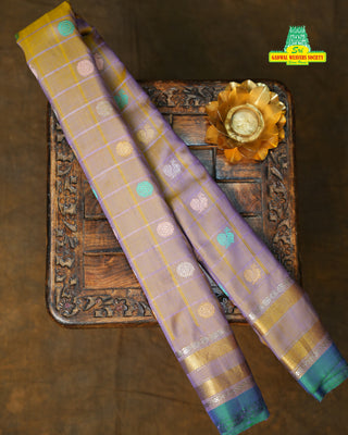 GADWAL PURE SILK HANDLOOM CHECKS BUTTA SAREE