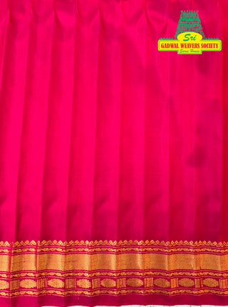 GADWAL PURE SILK HANDLOOM SAREE WITH GANGA JAMUNA BORDER