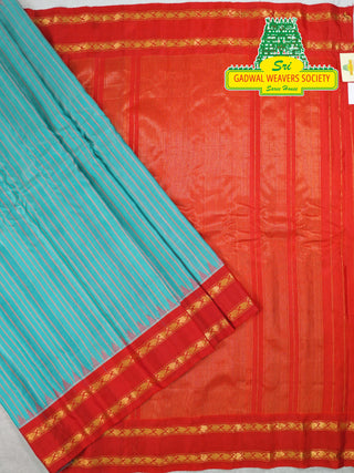 GADWAL PURE SILK HANDLOOM SAREE WITH GAP BORDER