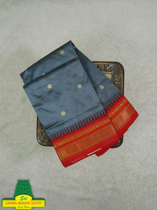 Narayanpet Pure Silk Saree with temple border