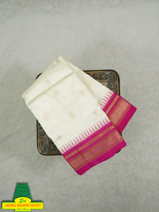 Narayanpet Pure Silk Saree with temple border