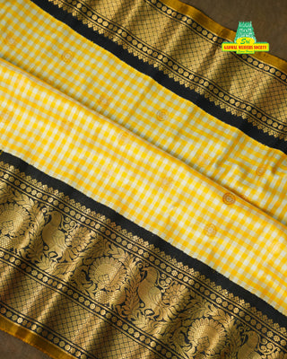 GADWAL PURE SILK GINGHAM CHECKS SAREE
