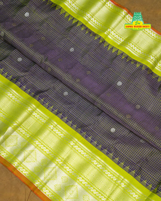 GADWAL PURE SILK CHECKS BUTTA HANDLOOM SAREE