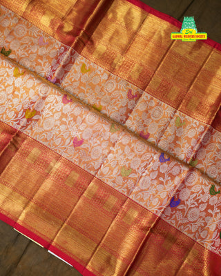 EXCLUSIVE KANCHIPURAM PURE SILK TISSUE BROCADE SAREE