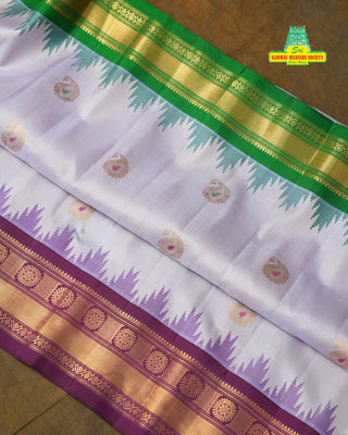 GADWAL PURE SILK HANDLOOM SAREE WITH GANGA JAMUNA BORDER