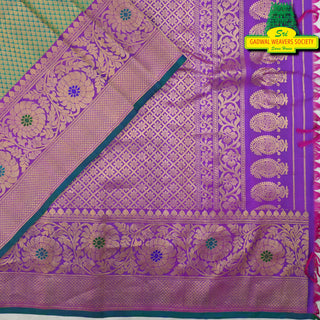 GADWAL PURE SILK HANDLOOM BROCADE SAREE WITH MAHARANI MEENAKARI BORDER