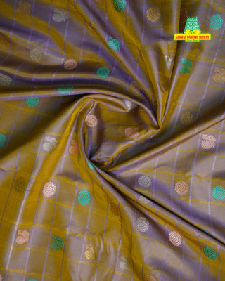 GADWAL PURE SILK HANDLOOM CHECKS BUTTA SAREE