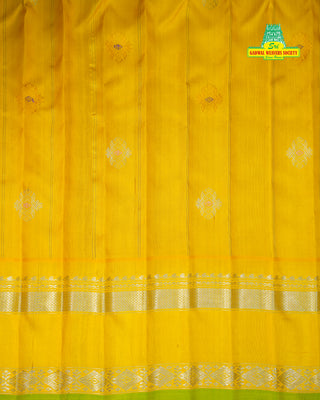 GADWAL PURE SILK SILVER ZARI GAP BORDER SAREE